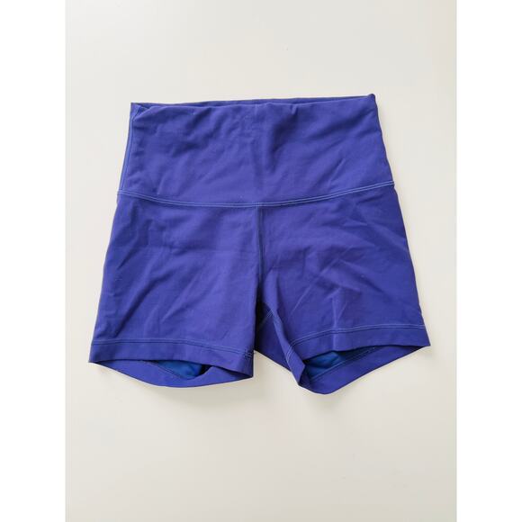 Lululemon petrol purple wunder train biker shorts - size 6, 4" inseam - Picture 2 of 5